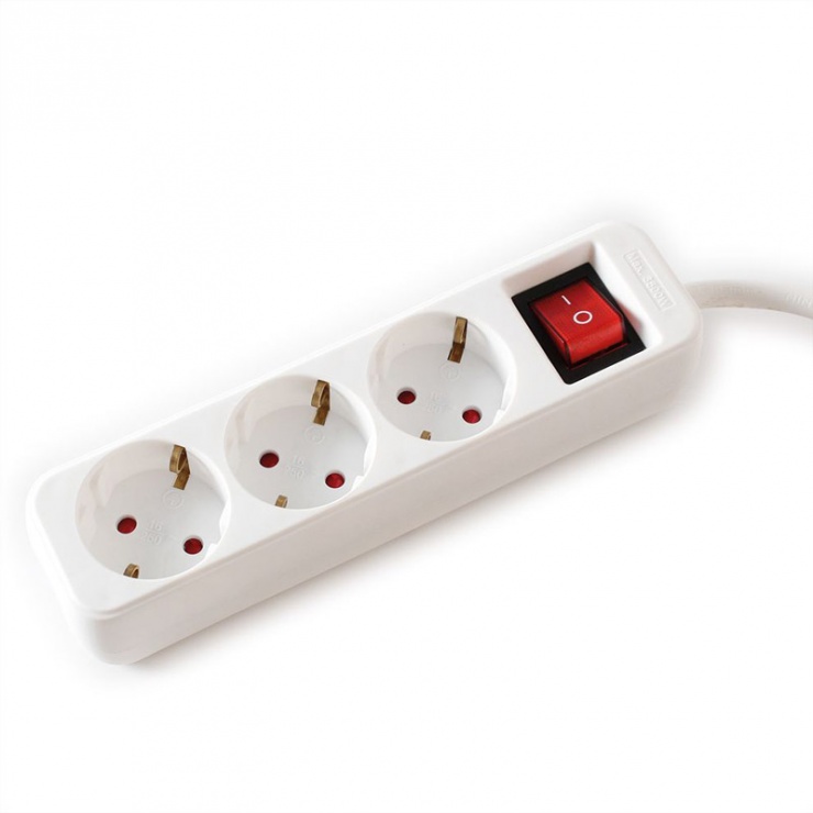 Imagine Prelungitor 3 prize 10m cu switch On/OFF Alb, Value 19.99.1079