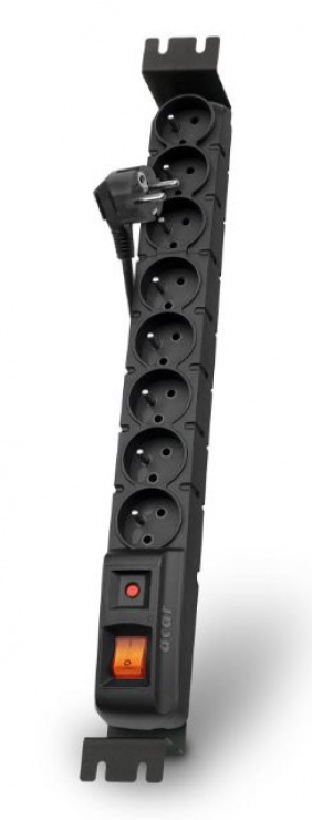 Imagine Prelungitor cu protectie rackabil 8 prize 3m Negru, Acar S8 FA