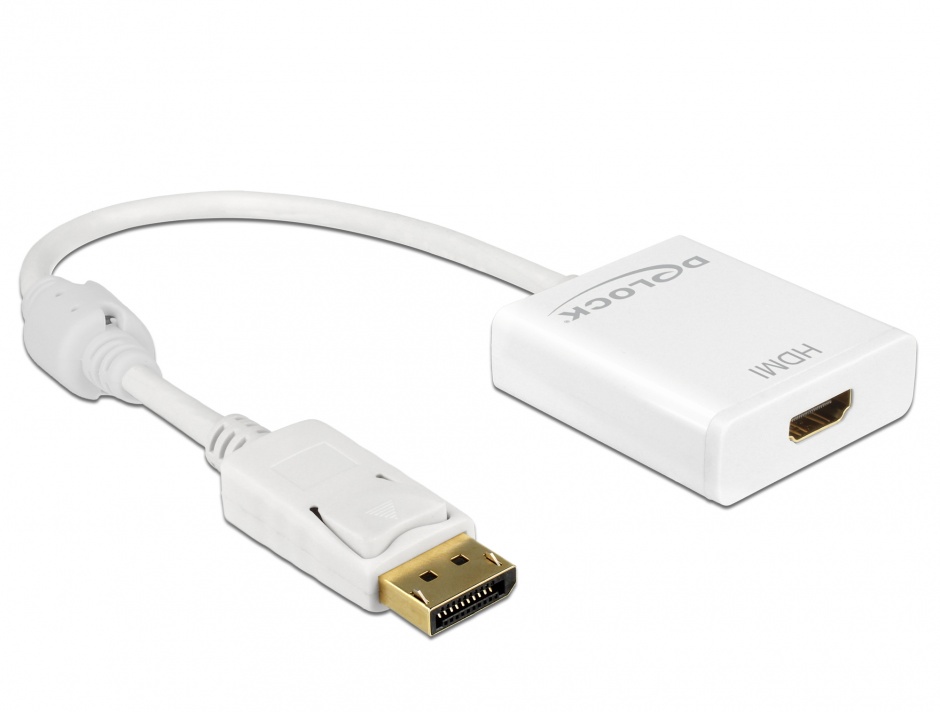 Imagine Adaptor Displayport la HDMI T-M 1.2 4K Activ Alb, Delock 62608