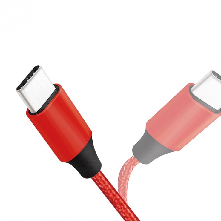 Imagine Cablu USB 2.0 la USB-C T-T 1m Rosu, Logilink CU0148