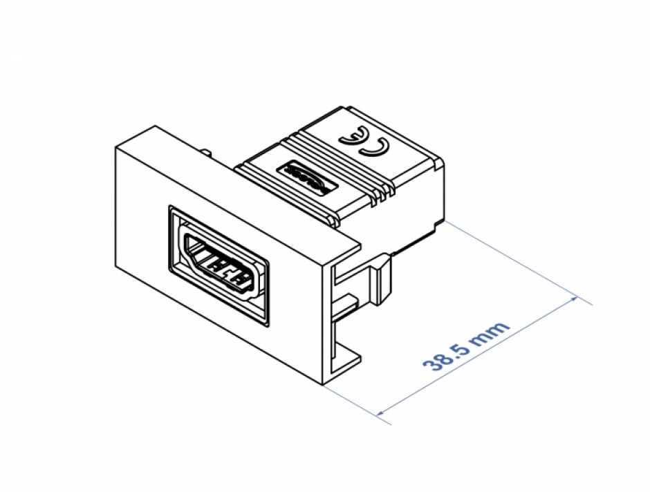 Imagine Modul Easy 45 HDMI 4K60Hz M-M 22.5 x 45 mm, Delock 81303