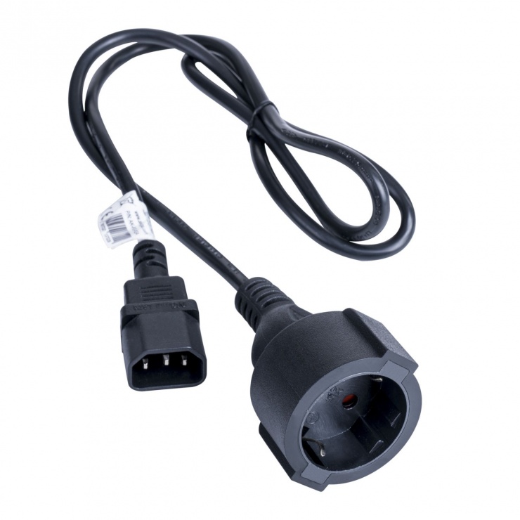 Imagine Cablu prelungitor pentru UPS IEC C14 la Schuko 1m, AK-PC-13A