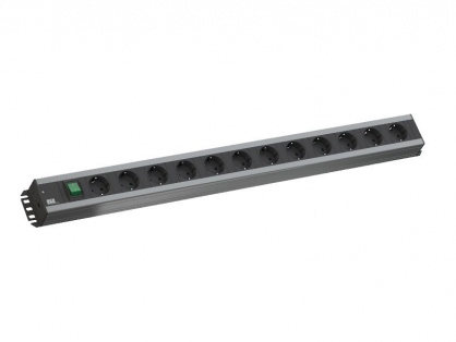 Prelungitor rackabil Craftsman cu 12 x Schuko, Switch ON/OFF 2m, Bachmann 300.005