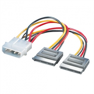 Cablu de alimentare Molex la 2 x SATA 12cm, Roline 11.03.1050