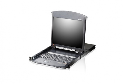 Distribuitor KVM over IP LCD 8 porturi Cat 5 Dual Rail, Altusen KL1508AIM