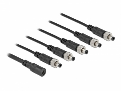 Splitter DC 5.5 x 2.1 mm 1 mama > 5 x tata insurubabil 0.5m, Delock 86590