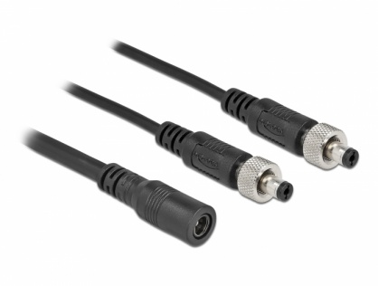 Splitter DC 5.5 x 2.1 mm 1 mama > 2 x tata insurubabil 0.5m, Delock 86571