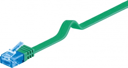 Cablu de retea RJ45 CAT 6A flat UTP 3m Verde, Goobay 96330