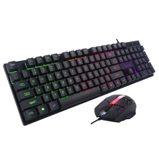 Kit tastatura si mouse USB Gaming RGB, Spacer SP-GK-01