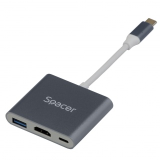 Docking station USB 3.2 Gen1 type C la HDMI/1 x USB-A/PD 87W, Spacer SPDS-TypeC-HUP-3in1