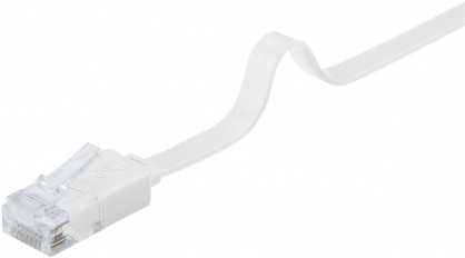 Cablu de retea flat cat 6 UTP alb 0.5m, Goobay 95150