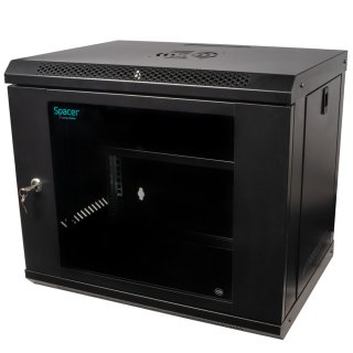 Cabinet 19" 9U 500x400mm Flatpack montare perete, Spacer SPCW-9U-400-BK-02